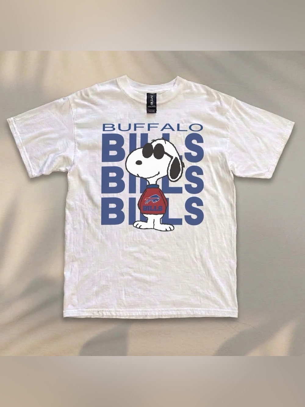 Buffalo Bills Snoopy Joe Cool Graphic Tee White NFL T-shirt